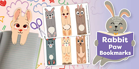 Paper Rabbit Bookmark Folded Paper Rabbit Craft | Year of the Rabbit Crafts