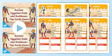 Ancient Egyptian Gods and Goddesses Fact Cards Template