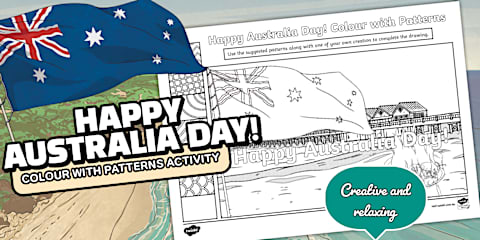 Australia Day Colour with Patterns Activity