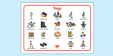Text Card Toys Toy Shop Word Cards