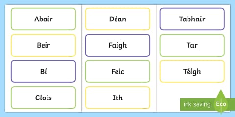 Irregular Verbs Past, Present and Future Word Cards Resource Pack Gaeilge