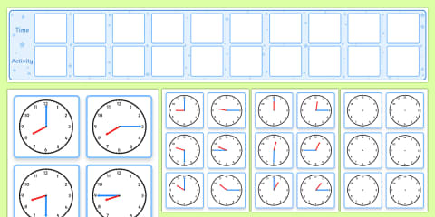 Visual Timetable Display With Clocks