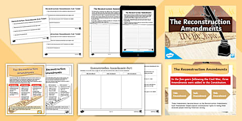 Reconstruction Era Amendments Primary Source Stations Worksheet for 6th ...