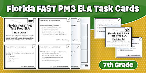 Sixth Grade Math Practice Test | Florida FAST PM3 Test Prep