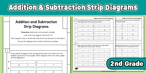 Second Grade Two-Step Addition and Subtraction Math Word Problems Task ...