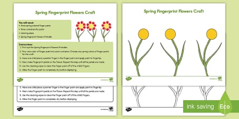 Flower Fingerprint Counting Activity Sheets