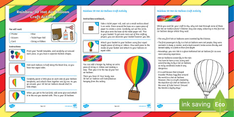 Back to School All About Me 3D Hot Air Balloon Craft