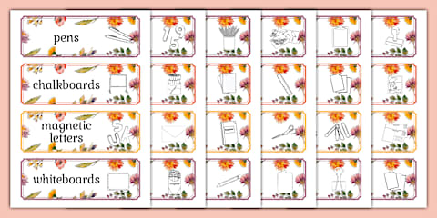 Wildflower Botanical Themed Star of the Day and Week Display Posters