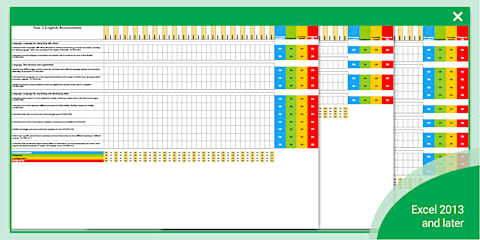 Victorian Curriculum Year 2 English Assessment Spreadsheet