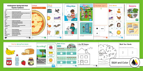 Kindergarten Spring Interactive Labeling Activity