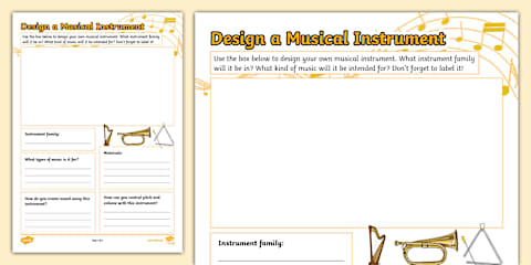 Musical Instrument Complete the Pattern Worksheet