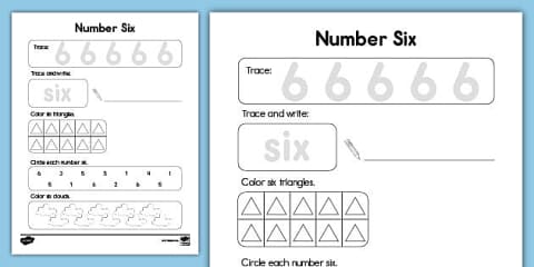 I Spy the Number 6 Worksheet
