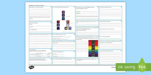 AQA Physics (Separate) Unit 8 Space Revision Activity Mat