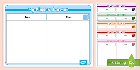 Colourful Hundreds, Tens and Ones Place Value Mats