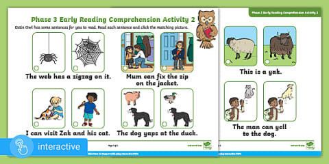 Interactive PDF: Phase 3 Early Reading Comprehension Activity 1