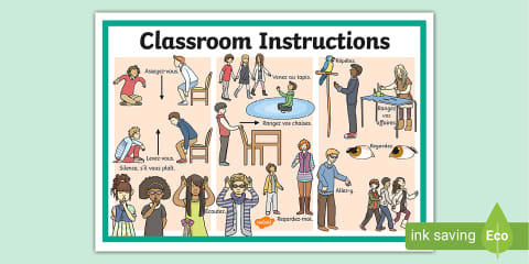 French Classroom Instructions Word Grid