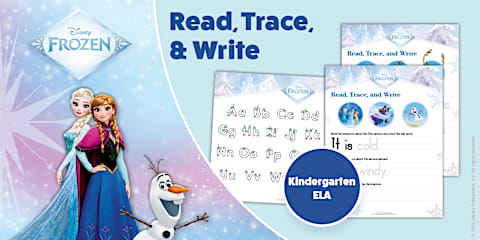 Frozen: Letters, Numbers, and Shapes Tracing Worksheets