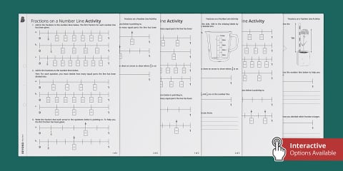 Yr 7 - 8 Maths Put Fractions on a Number Line Worksheet