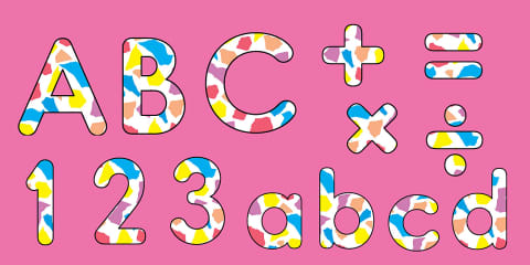 Geometric Boho Theme Bulletin Board Letters and Numbers