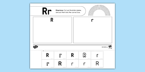 Letter R. Identification Uppercase Letter R Tracing Worksheet