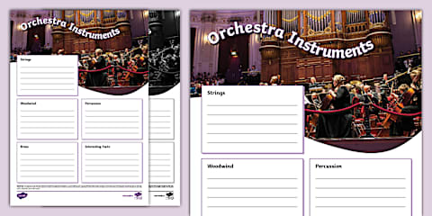 Orchestra Instrument Families Sorting Cards