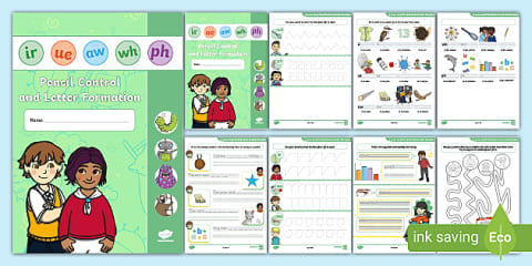 ZZ QU CH SH TH Pencil Control and Letter Formation Activity Booklet