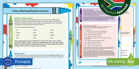 Preschool: Shapes: Discussion Sheet