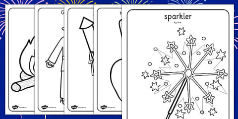 Bonfire Night Colouring Sheets Arabic
