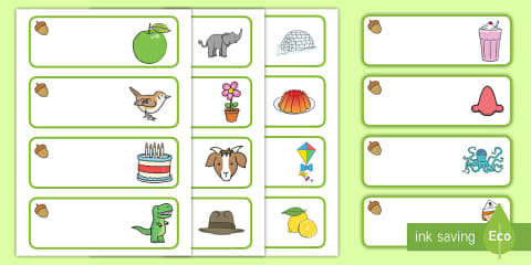 Muted Botanical Themed Acorn Lower Case Alphabet Flashcards