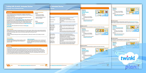Computing: Coding with Scratch: Animated Stories Year 6 Unit Pack