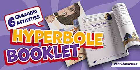 Figurative Language Reference Notebook: Hyperbole Worksheet for 3rd-5th ...