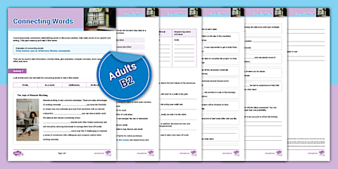 ESL Connecting Words Grammar Activity Sheet [Teens, B2]