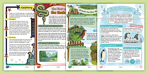Year 4 Reading Comprehension Pack 1 (Ages 8 - 9)
