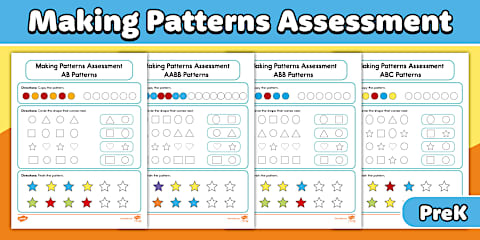 Shape Pattern Assessment Drawing 2D Shapes Assessment for PreK-K