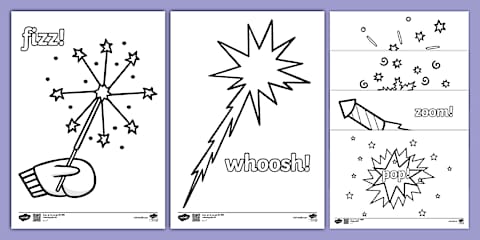 Bonfire Night Colouring Sheets Arabic