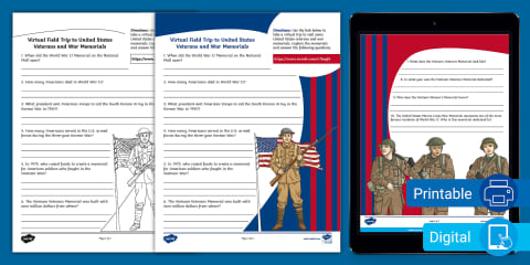 Memorial Day Activity Pack for 6th-8th Grade