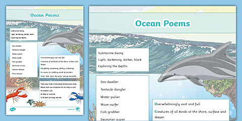 Sea Similes Examples Ocean Simile Poem Template