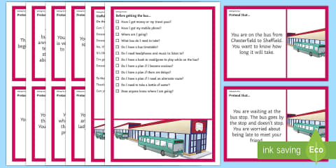 Catching a Bus Visual Support Picture Cards