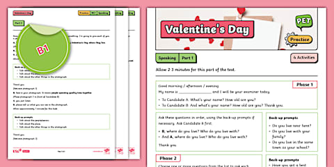 ESL B1 PET Speaking Part 1 Conversation Cards (Sports)