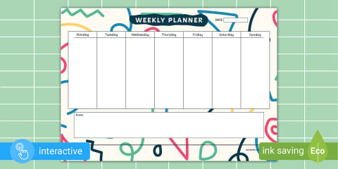 Muted Botanical Themed Weekly Planner