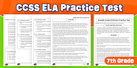Eighth Grade English Language Arts Practice Test | CCSS Test Prep