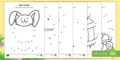 preview of Easter Dot to Dot Worksheets