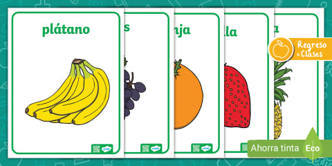 Tarjetas de vocabulario: Frutas y verduras