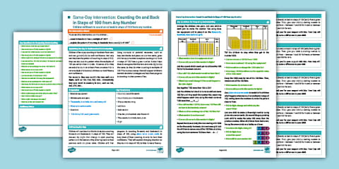 Year 3 Maths Same-Day Intervention Plan: Counting On and Back in Steps ...