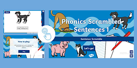 Set 1 Phonics Scrambled Sentences to support the teaching of Phonics Plus