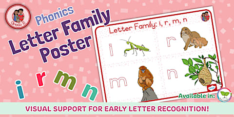 Grade R Phonics - Sounds g, q Letter Family Poster (CAPS Aligned)