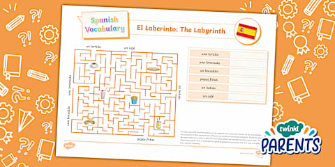 Spanish: KS1 Food Word Search