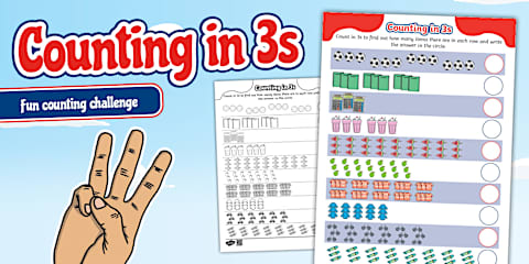 Spring-Themed Counting in 3s Maze Worksheet
