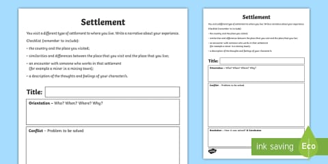 Environments Narrative Writing Template