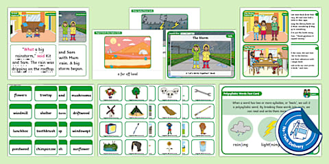 Polysyllabic Words No-Tech Lesson Pack - Level 4 Week 4 Lesson 1